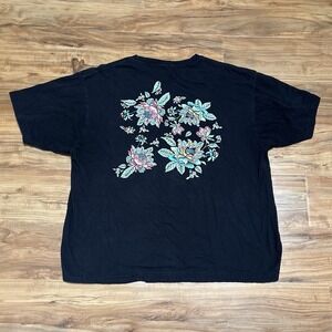 …lost Floral‎ LARGE Short Sleeve Graphic T-shirt Black Skateboard Tattoo Grunge